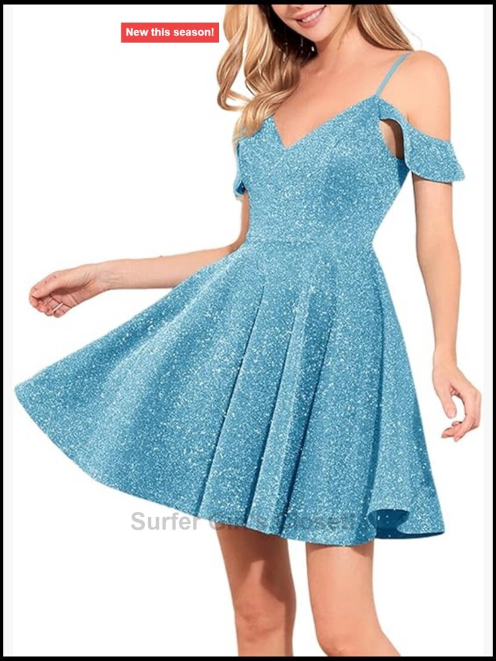 Sequined Off The Shoulder Mini Dress for Teens Homecoming Party Prom